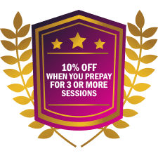 10% OFF when you prepay for 3 or more sessions